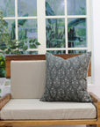 Block print Thick Linen throw pillow cover- NEELGAGAN - Fabdivine