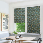 Pure Linen Block Print Roman Shade -Rameshwaram