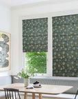 Pure Linen Block Print Roman Shade -Rameshwaram