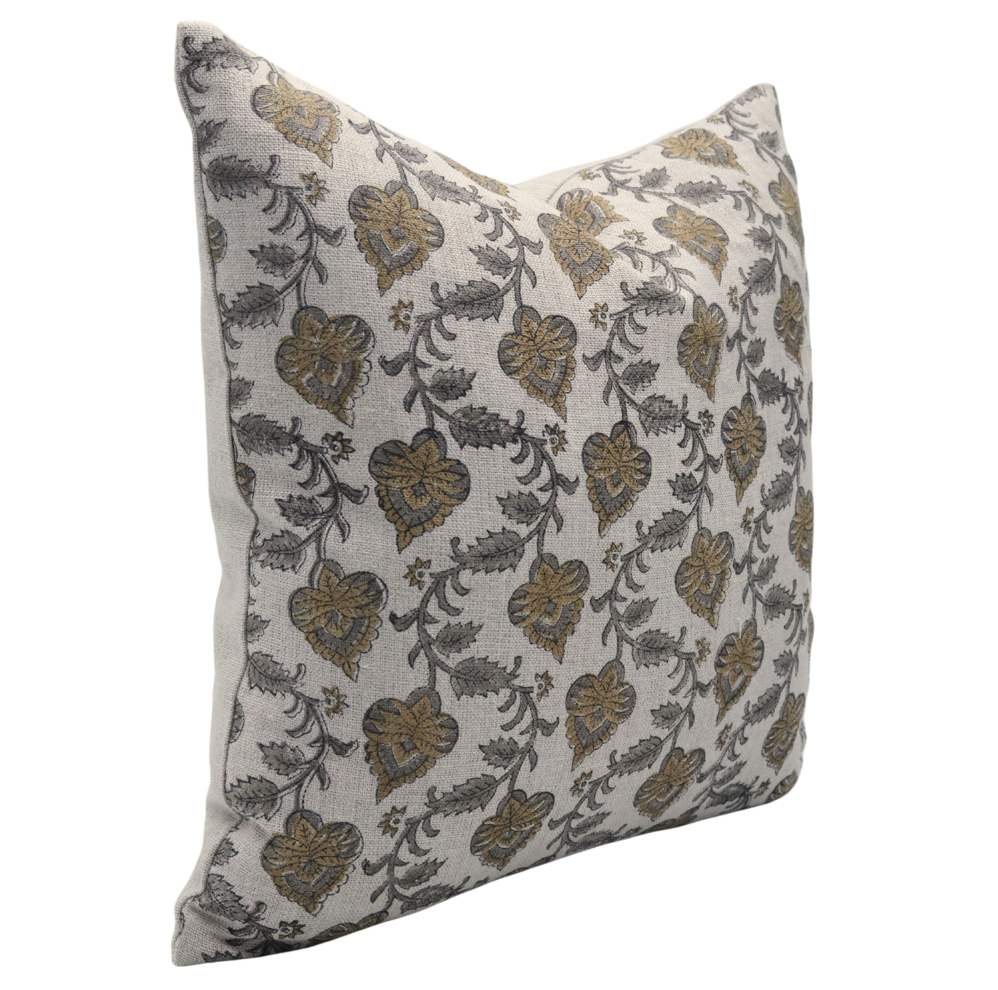 Block print Pillow cover for sofa, couch or bed- Thick Linen- MADHUBALA - Fabdivine