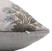 Block print Thick Linen throw pillow cover- MORPANKH - Fabdivine