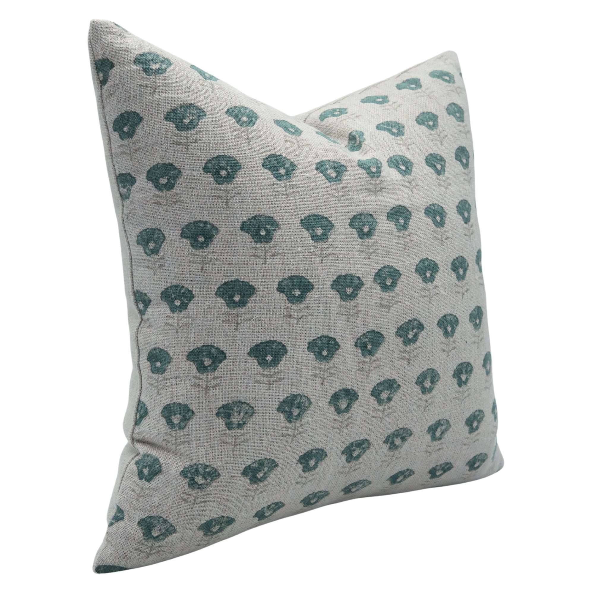 Block print Pillow cover for sofa, couch or bed- Thick Linen- KOHINOOR - Fabdivine