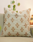 Block print Pure Linen throw pillow cover- CHAMELI - Fabdivine