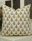 Block print Pillow cover for sofa, couch or bed- Duck Canvas- KANAK BUTI - Fabdivine