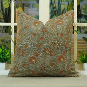 Block print Pillow cover for sofa, couch or bed- Thick Linen- KUNDANVAN - Fabdivine