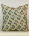 Block Print Linen Pillow Cover-BAEL PATRA - Fabdivine