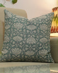 Pure Linen block print designer boho pillow/cushion cover- ULTA KAMAL - Fabdivine