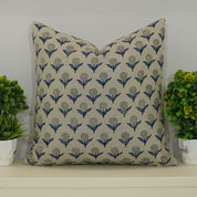 Pure Linen block print designer boho pillow/cushion cover- GANDA PUSHP - Fabdivine