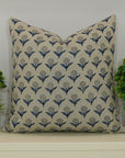 Pure Linen block print designer boho pillow/cushion cover- GANDA PUSHP - Fabdivine