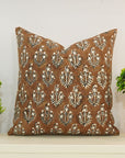 Throw Pillow Cover –Designer Collection of Hand Block Print Thick Cotton- NEELGAGAN - Fabdivine