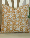 Square/Lumber block print pillow cover- Cotton Linen- SHILLONG - Fabdivine