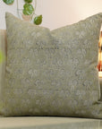 Square/Lumber block print pillow cover- Pure Linen- MUSHAK - Fabdivine