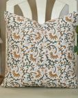 Block print Cotton Linen throw pillow cover- MADHAV - Fabdivine