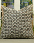 Square/Lumber block print pillow cover- Thick Linen- ALIA - Fabdivine