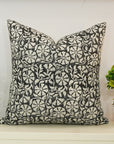 Block print Pillow cover for sofa, couch or bed- Off White Linen- RUDRAKSH - Fabdivine