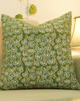 Block print Pillow cover for sofa, couch or bed- Duck Canvas- HEART WINE - Fabdivine