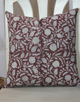 Square/Lumber block print pillow cover- Cotton Linen- GOPI - Fabdivine