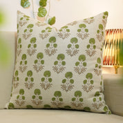 Block print Pure Linen throw pillow cover- RISHI - Fabdivine