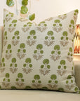 Block print Pure Linen throw pillow cover- RISHI - Fabdivine