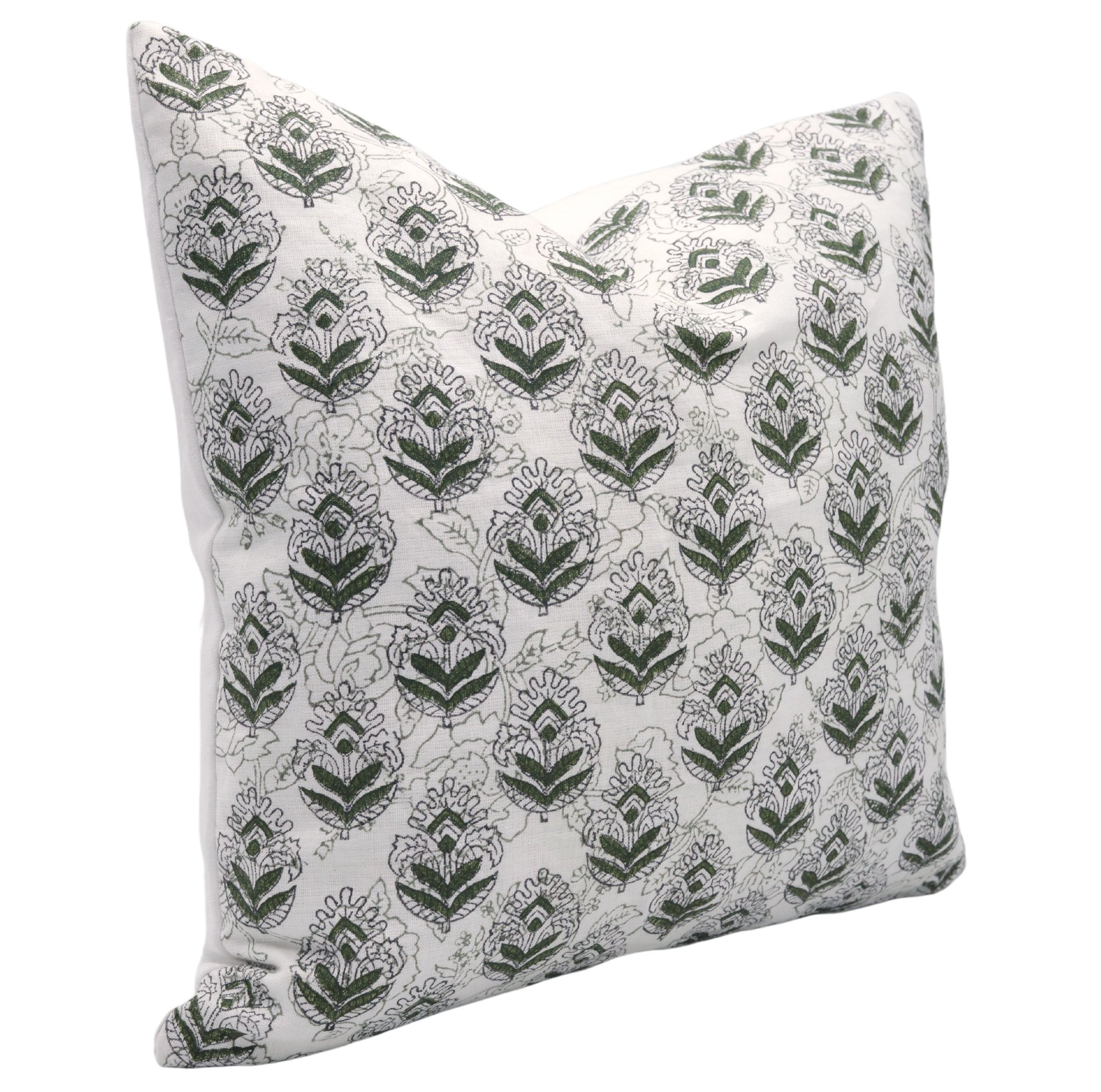 Square/Lumber block print pillow cover- Thick Linen- RISHI - Fabdivine