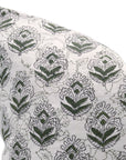 Block print Pure Linen throw pillow cover- BETEL LEAF - Fabdivine