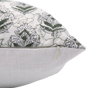 Block print Pure Linen throw pillow cover- BETEL LEAF - Fabdivine