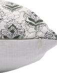 Block print Pure Linen throw pillow cover- BETEL LEAF - Fabdivine