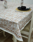 FLORAL PRINTED TABLE DECORATIVE DINING 100% COTTON COVER WITH NAPKINS - QUDRAT