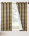 Blackout Floral Linen Grommet Curtains  Room Darkening Drapery for Stylish Window Treatment - Bijhni