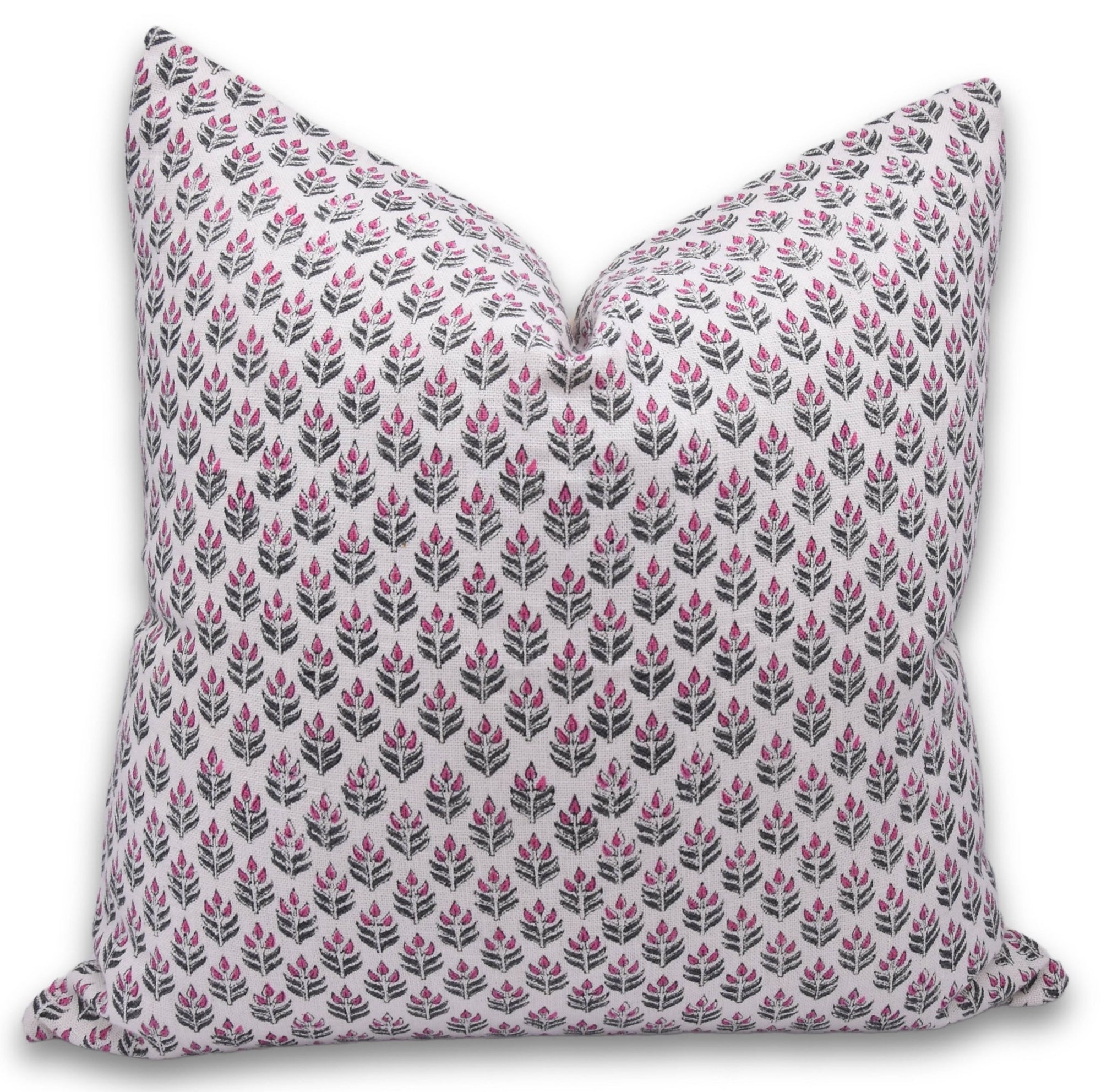 Throw Pillow Cover –Designer Collection of Hand Block Print Off White linen - Alia - Fabdivine