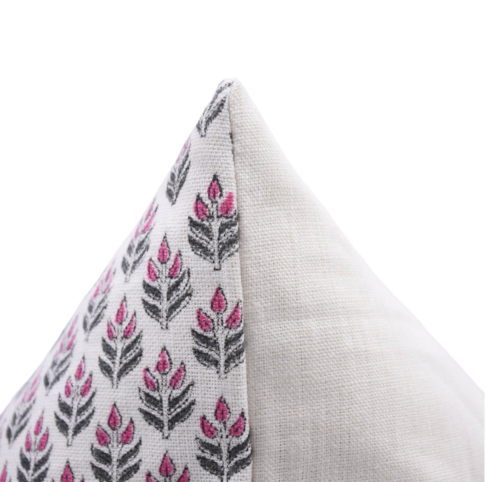 Throw Pillow Cover –Designer Collection of Hand Block Print Off White linen - Alia - Fabdivine