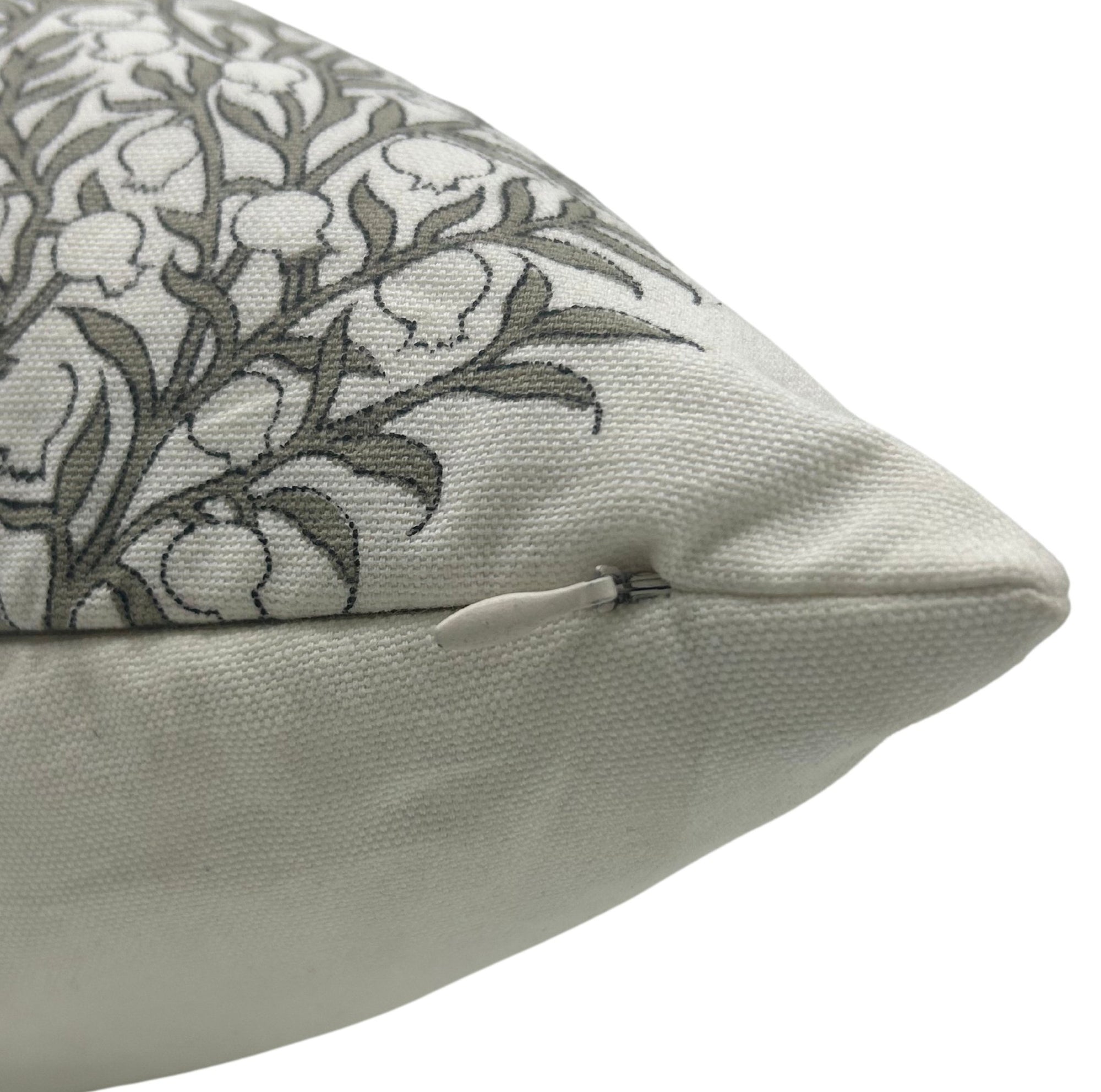 Block print Pillow cover for sofa, couch or bed- Thick Cotton White - ANAR - Fabdivine