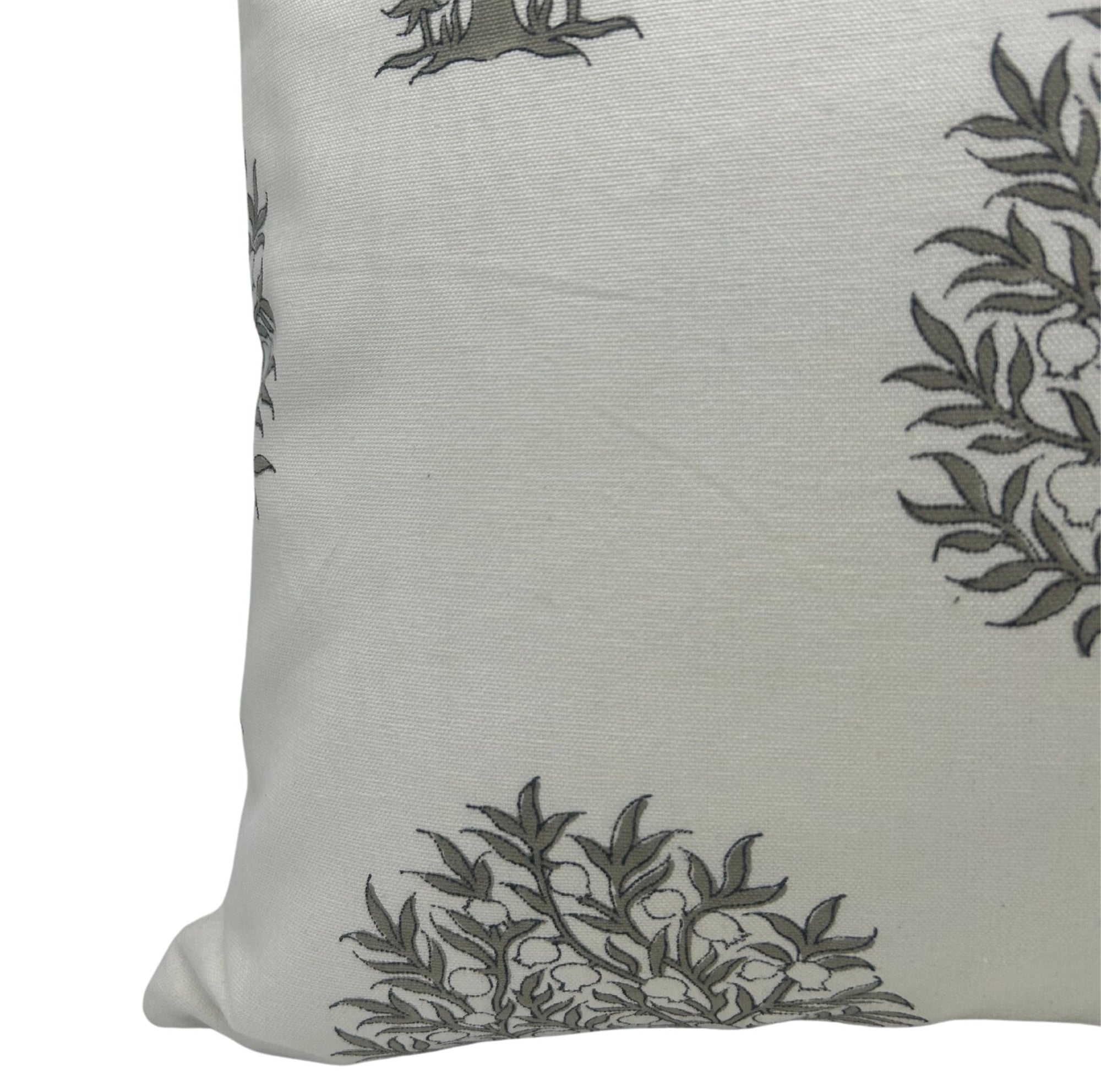 Block print Pillow cover for sofa, couch or bed- Thick Cotton White - ANAR - Fabdivine