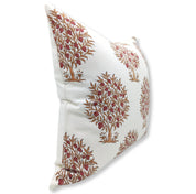 Thick cotton white block print boho pillow cover - Anar - Fabdivine