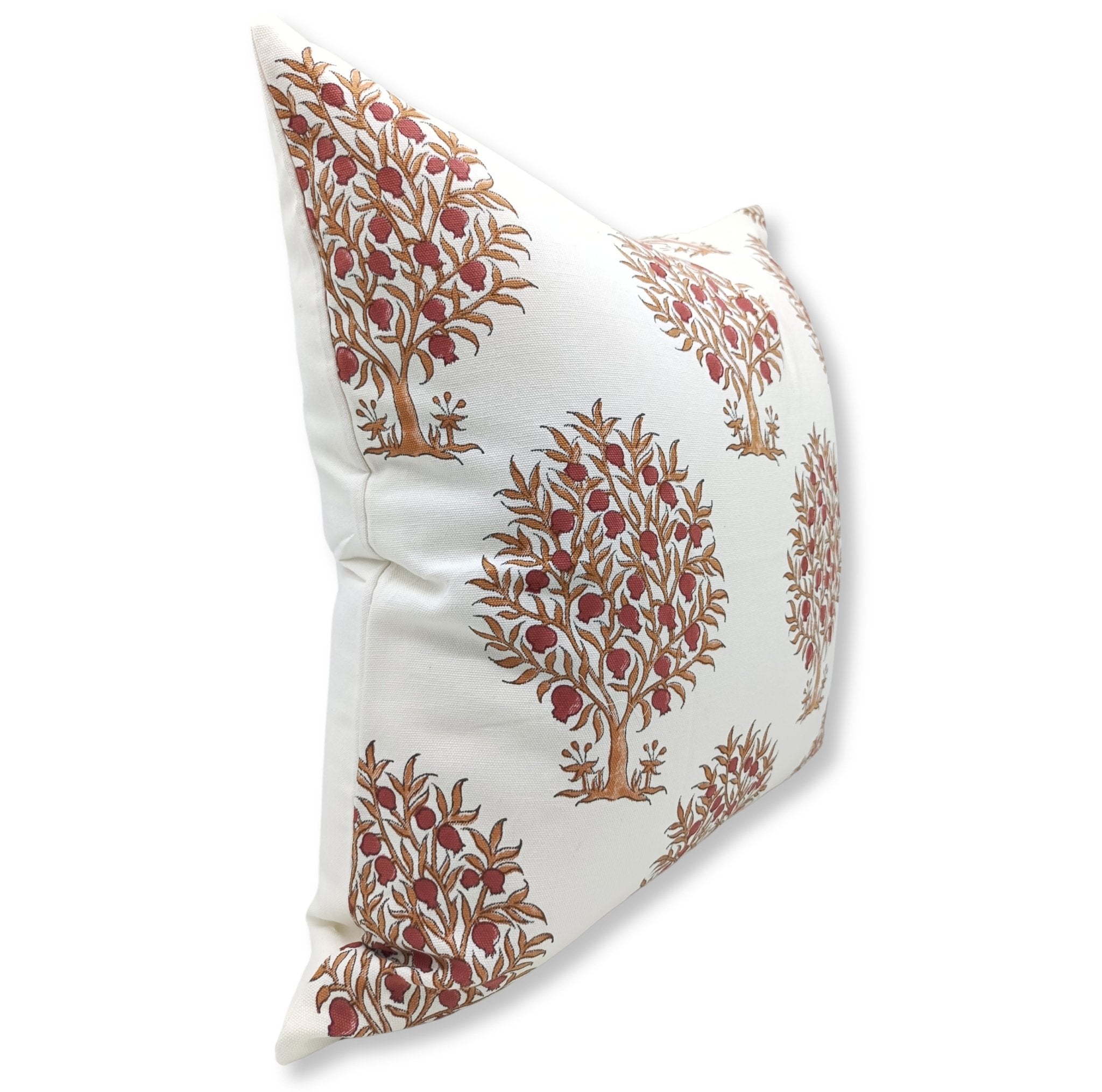 Thick cotton white block print boho pillow cover - Anar - Fabdivine