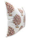 Thick cotton white block print boho pillow cover - Anar - Fabdivine