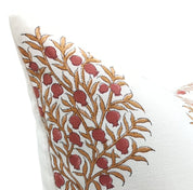 Thick cotton white block print boho pillow cover - Anar - Fabdivine