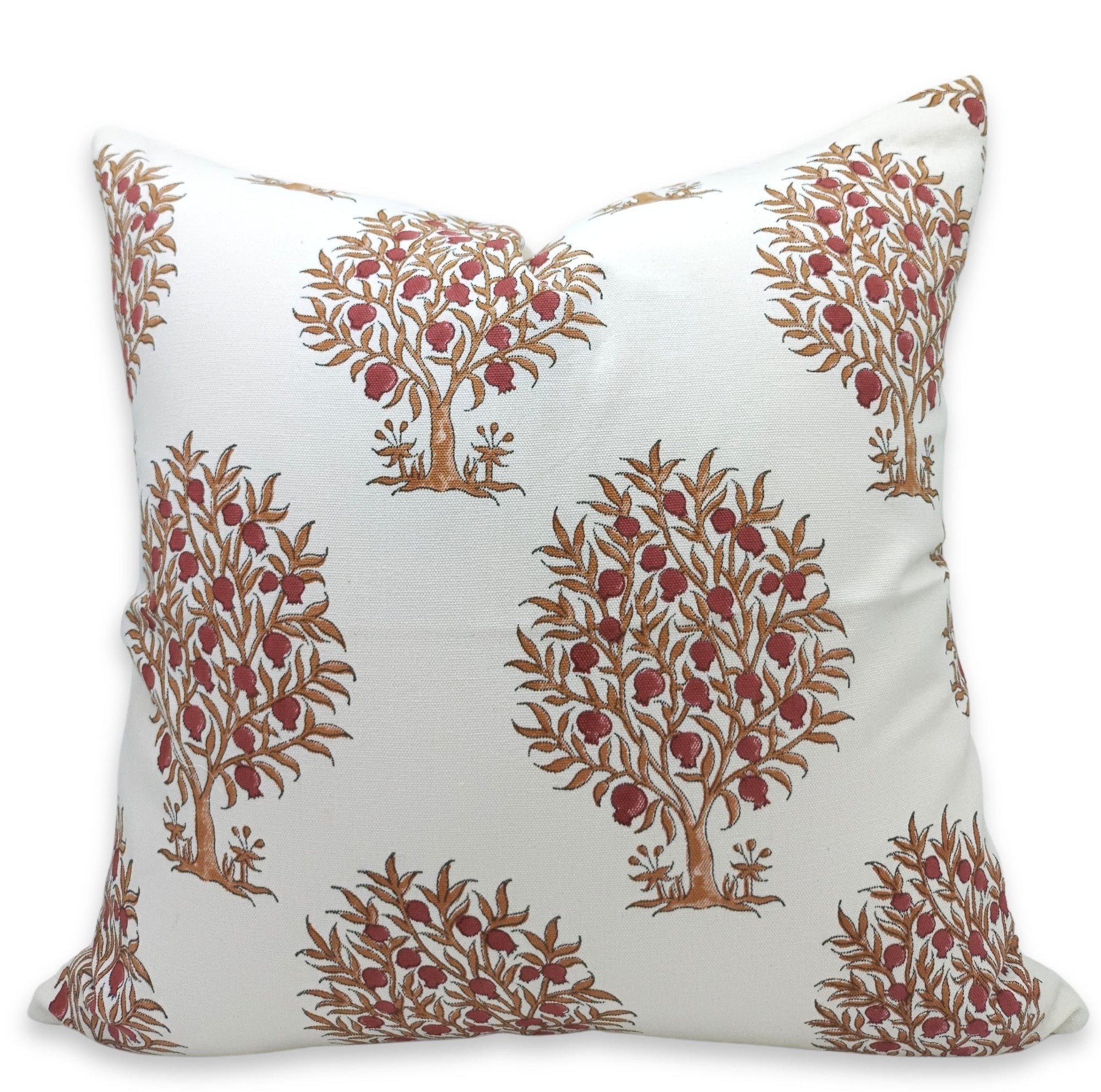 Thick cotton white block print boho pillow cover - Anar - Fabdivine