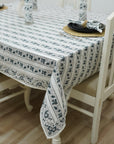 HAND BLOCK FLORAL PRINTED COTTON KITCHEN TABLE COVER NAPKINS SET - MANGAL PANDEY