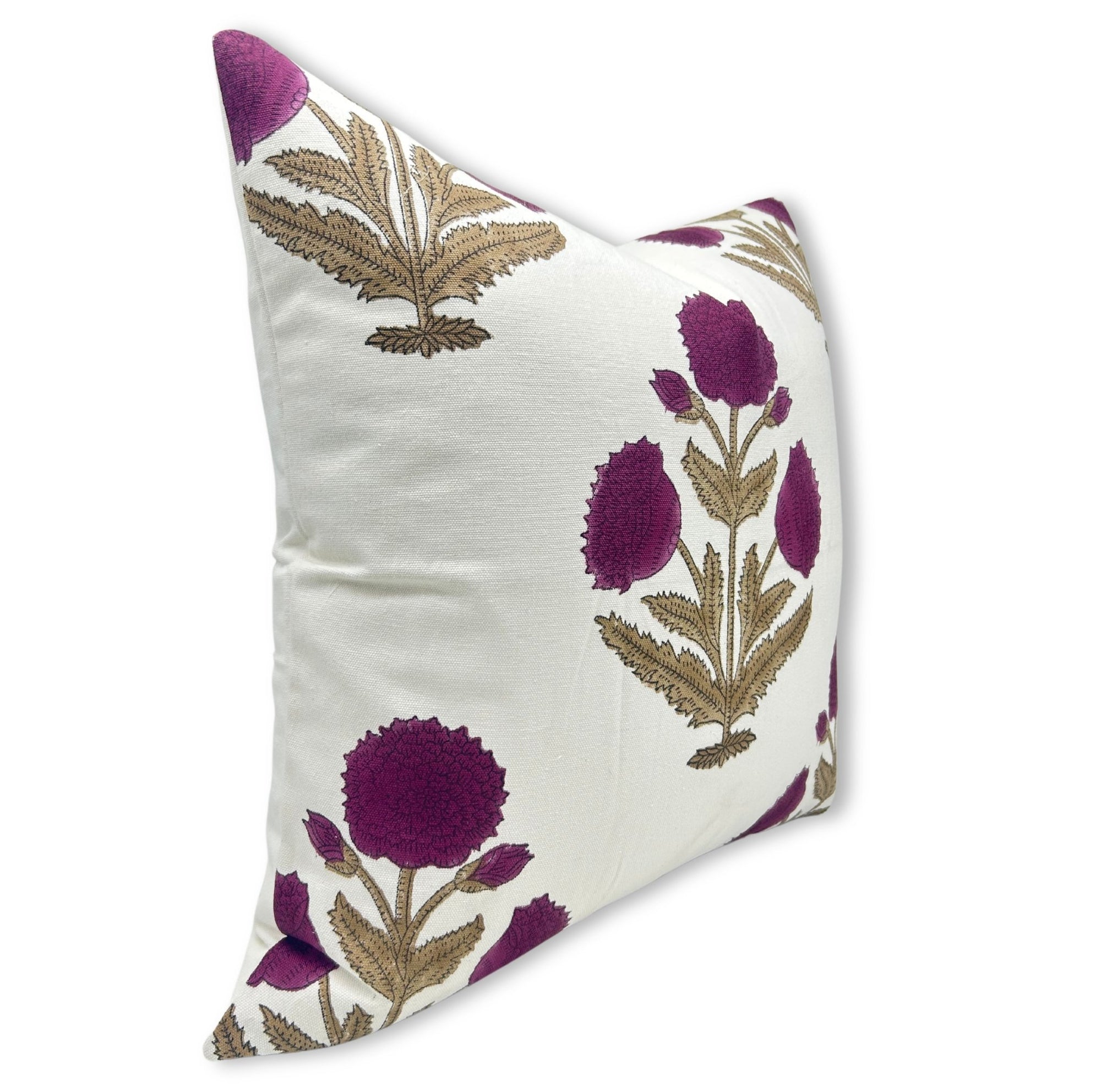 Thick cotton white pillow cover for sofa, couch, or bed - Badshah - Fabdivine