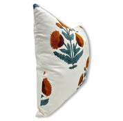 Thick Cotton White BADSHAH WHITE FLORAL PILLOW COVER - Fabdivine