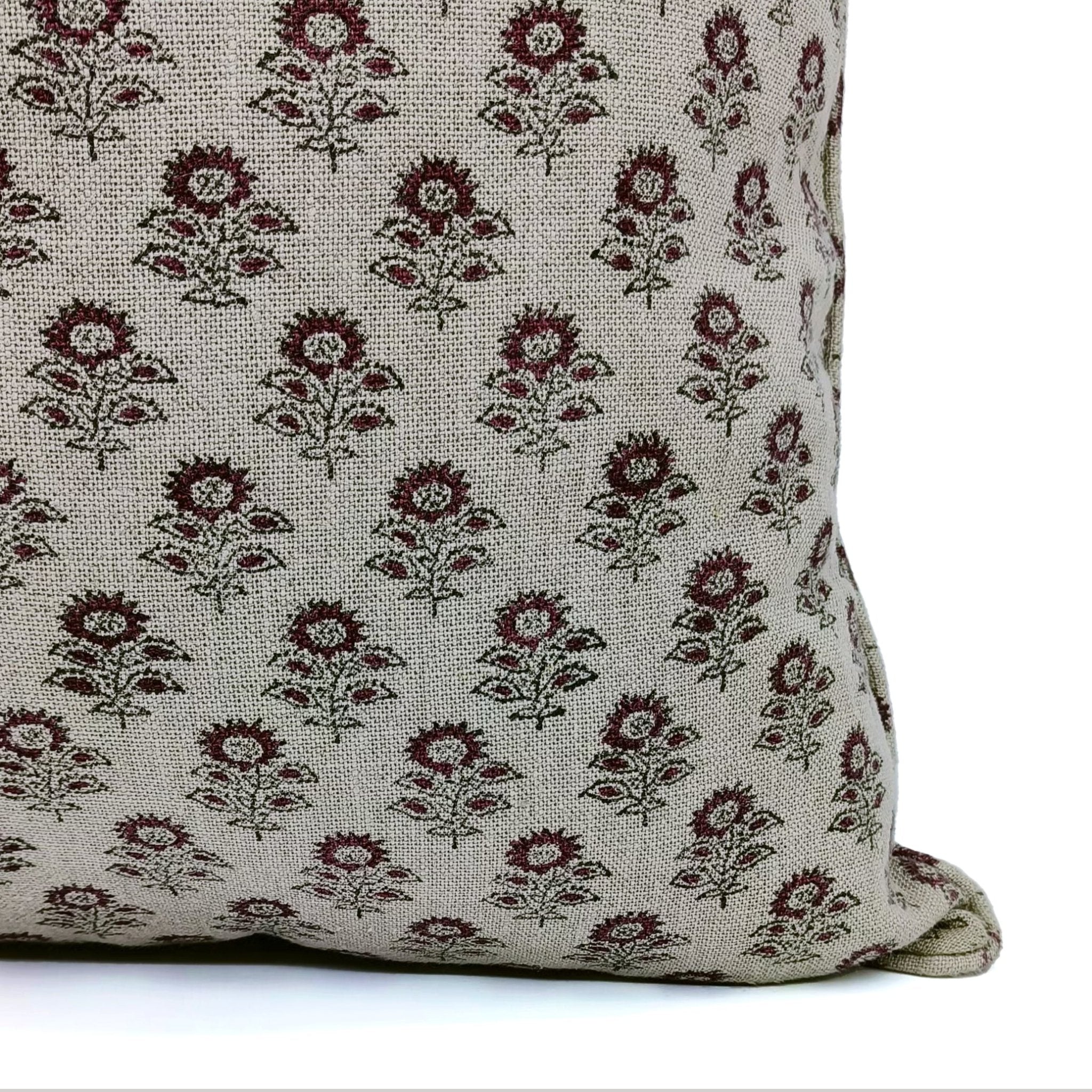 BAGRU BUTI GRAY FLORAL PILLOW COVER - FABDIVINE LLCBAGRU BUTI GRAY FLORAL PILLOW COVERTL PILLOWFABDIVINE LLC