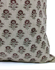 Block print Pillow cover for sofa, couch or bed- thick linen- BAGRU BUTI - Fabdivine