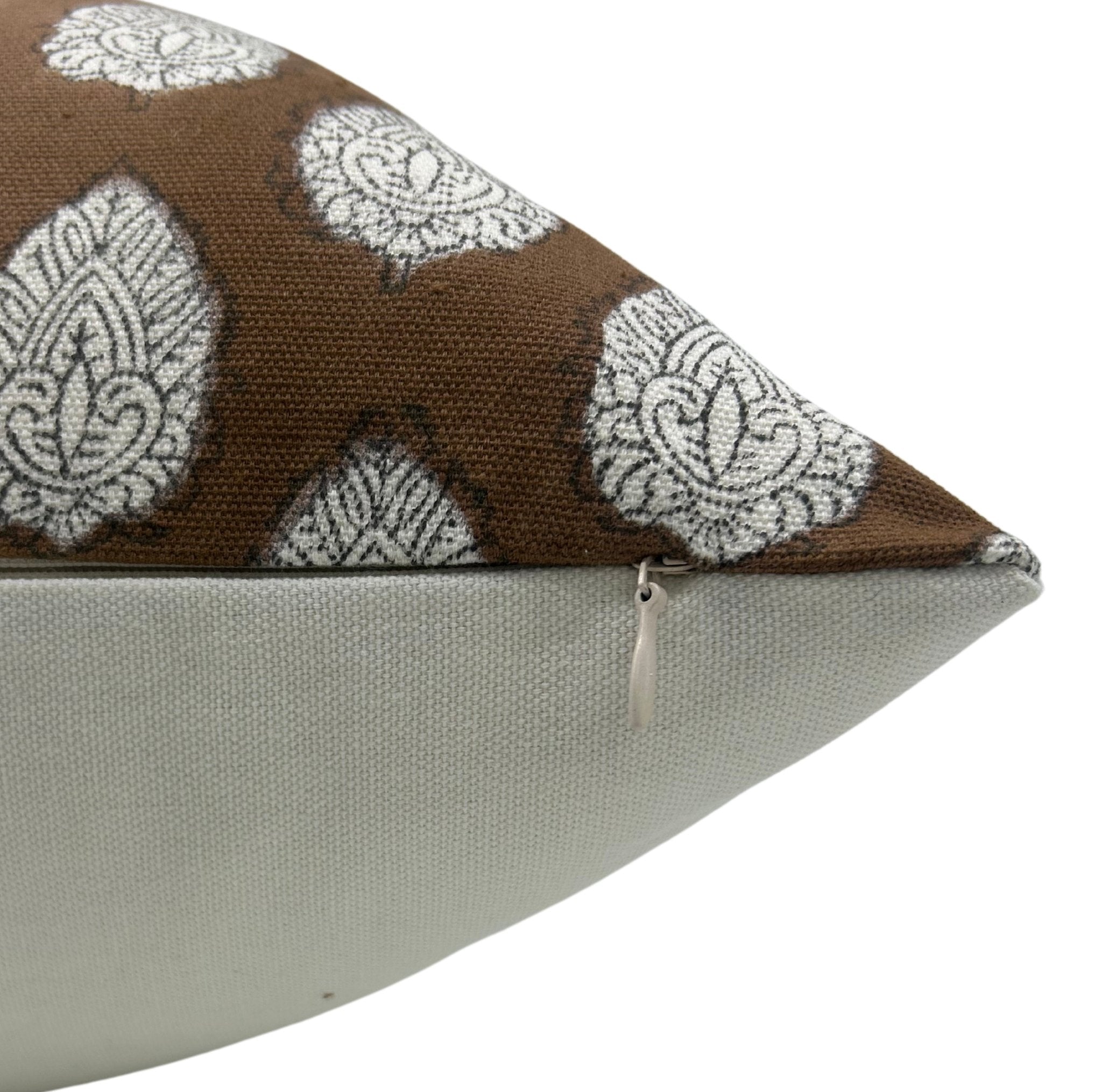 BETEL LEAF THICK COTTON WHITE PILLOW COVER - Fabdivine