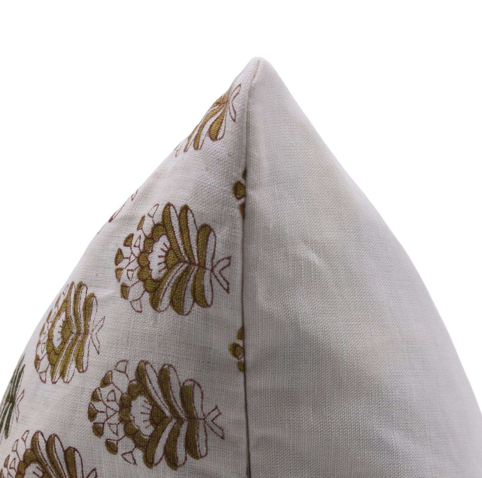 Hand Block Print pure white linen designer pillow cover- BHEESHMA - Fabdivine