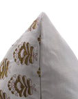 Hand Block Print pure white linen designer pillow cover- BHEESHMA - Fabdivine