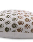 Hand Block Print pure white linen designer pillow cover- BHEESHMA - Fabdivine