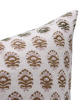 Hand Block Print pure white linen designer pillow cover- BHEESHMA - Fabdivine