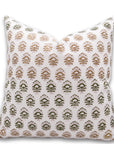 Hand Block Print pure white linen designer pillow cover- BHEESHMA - Fabdivine