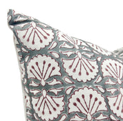 Designer Hand Block Print Thick Cotton White Throw Pillow Cover - BIJHNI - Fabdivine